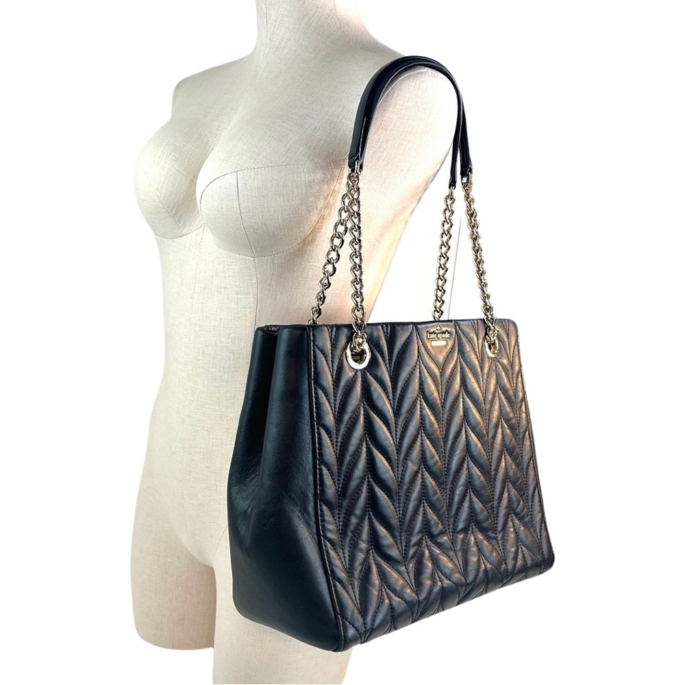 ♠️•* Kate Spade Briar Lane Quilted Willis Black Leather Tote Women's Handbag•~♠️